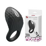 Черное эрекционное виброкольцо с рельефным дизайном Heloise (Цвет: черный)