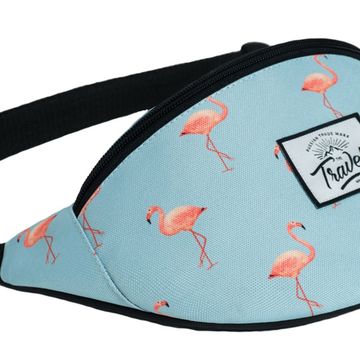 Поясная сумка Travel. Фламинго. Небесный