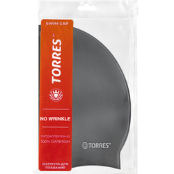 Шапочка для плавания TORRES No Wrinkle, SW-12203BK, черный, силикон