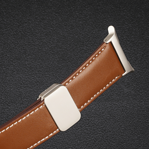 Ремешок из натуральной кожи коричневого цвета от Dux Ducis для смарт часов Samsung Watch Ultra 47MM, серия YA Series