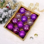 Новогодние шары «Волшебство ночи» 8 см (набор 12 шт), Фиолетовый