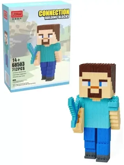 Конструктор мини блоки 3D Стив 712 деталей