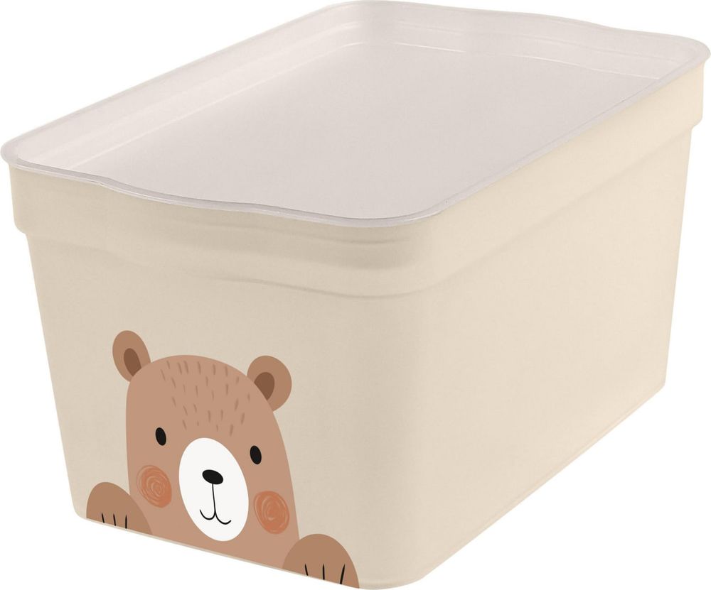 Ящик пластиковый для хранения KEEPLEX HAPPY с крышкой 2,3 л 208х136х108 мм с крышкой BEAR