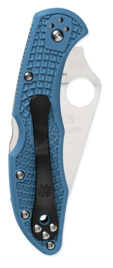 Складной нож Spyderco Delica Flat Ground Blue C11FPBL c клинком из стали VG-10, рукоять FRN