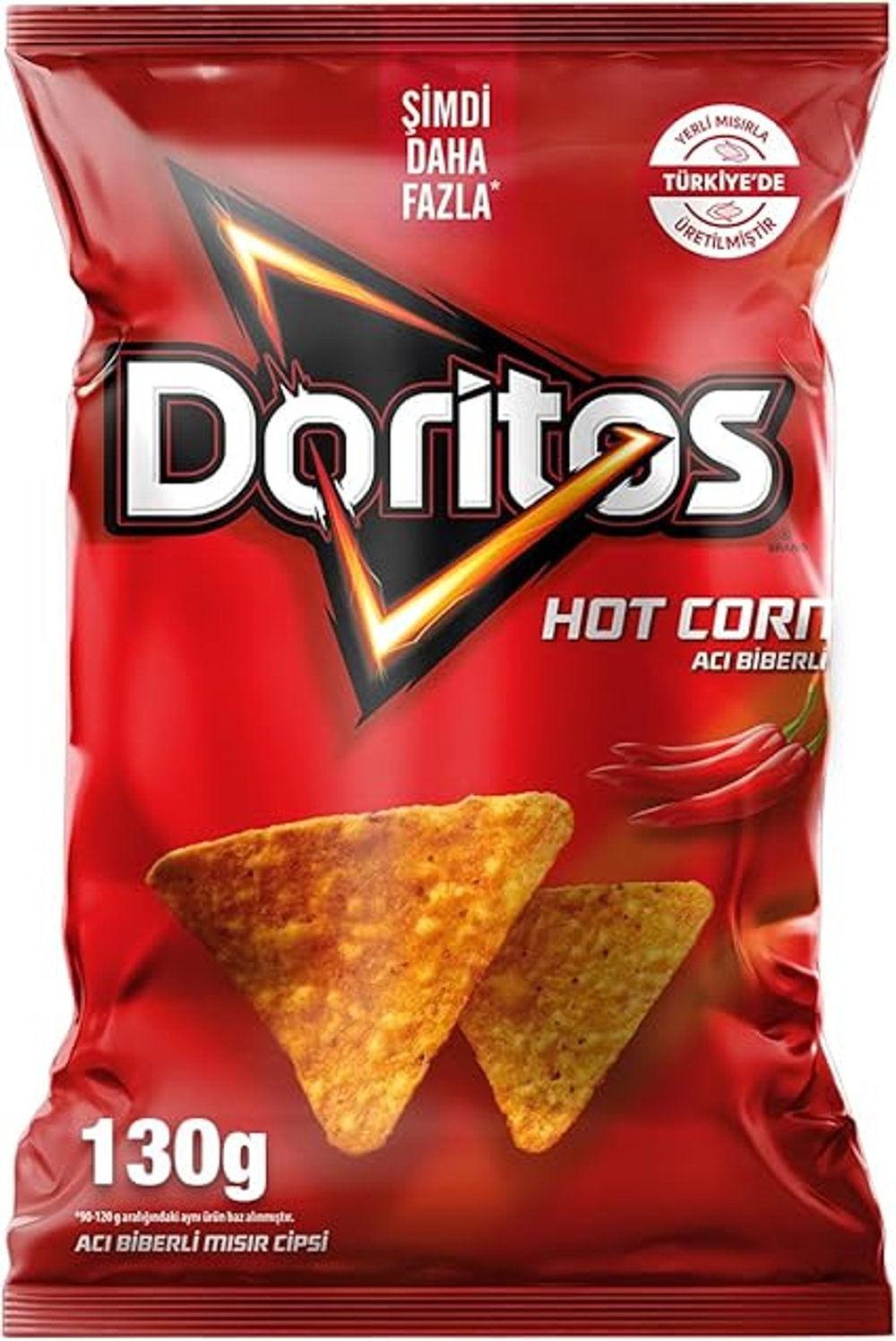 Doritos Hot Corn с острым перцем, супер-упаковка, 130 г (3 штуки) - Doritos