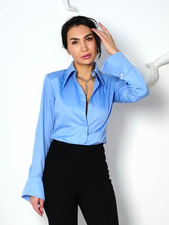 Рубашка "Основа гардероба" в небесном