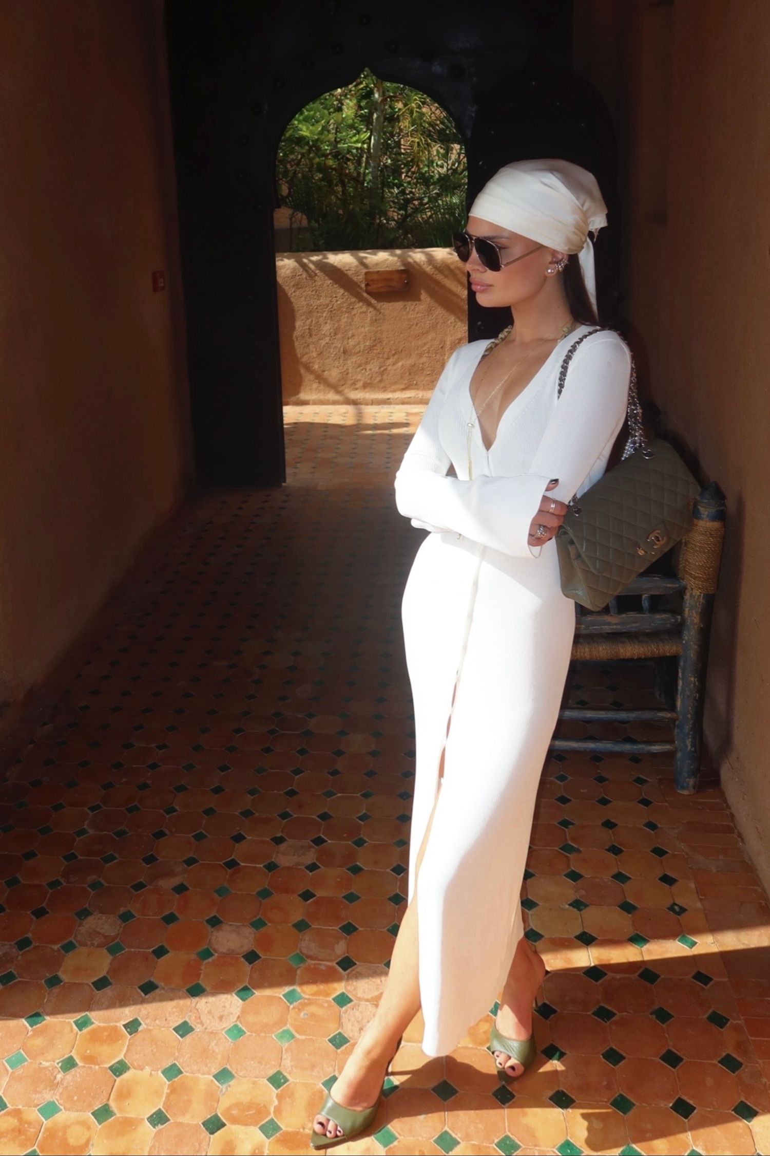 платье-кардиган из шелка, white