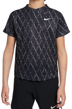 Детская теннисная футболка Nike Court Dri-Fit Victory SS Top Printed - Black