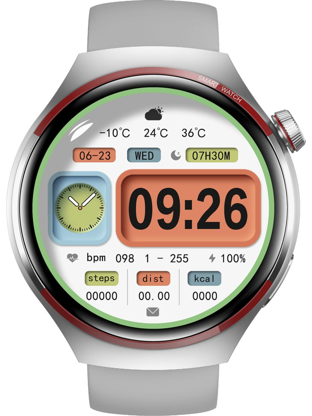 Смарт часы PARASMART Cyber 4PRO, серебристый