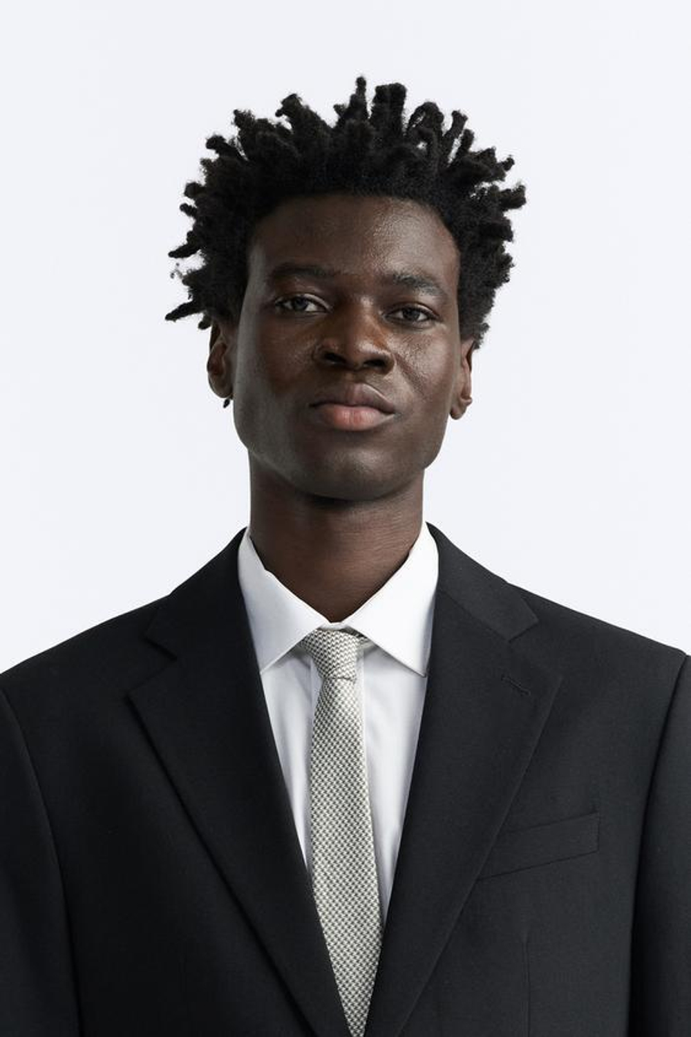 ZARA ГАЛСТУК ИЗ ВИСКОЗЫ И ШЕЛКА С УЗОРОМ «ГУСИНАЯ ЛАПКА», ЗЕЛЕНЫЙ