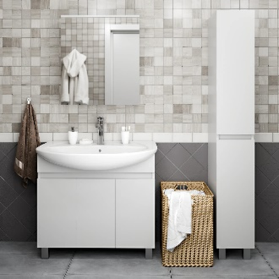 Тумба СОЛО 85(Элеганс) белая