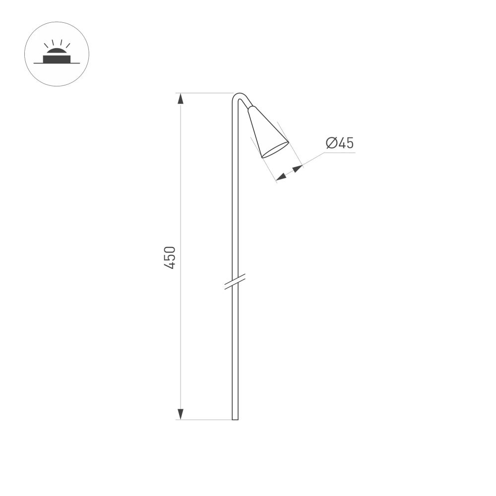Светильник KT-HAREBELL-BOLL-H450-3W Warm3000 (BK, 40 deg, 24V) (Arlight, IP65 Металл, 3 года) 050688