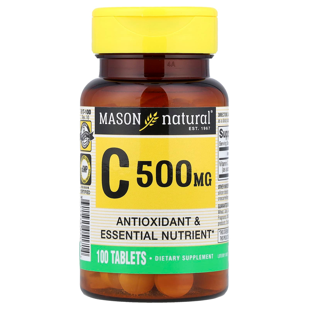 Mason Natural, витамин C, 500 мг, 100 таблеток