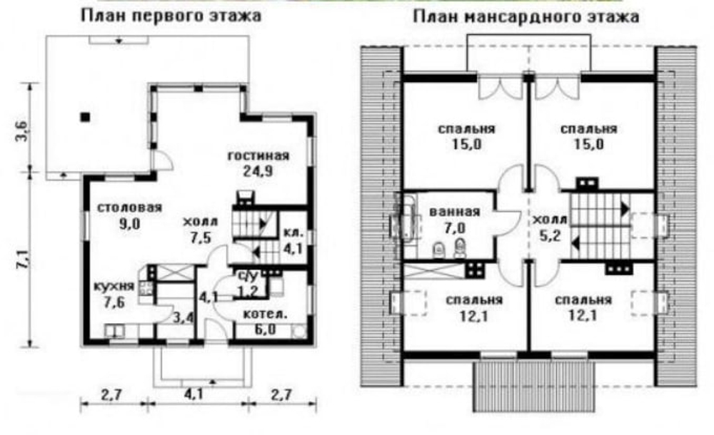 Проект Дома 112,8 кв. м из бруса Д-30