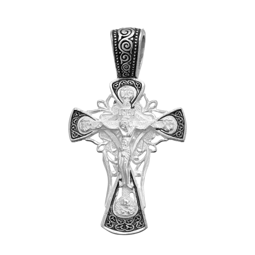 Крест из серебра/Частичное чернение/Владимирская