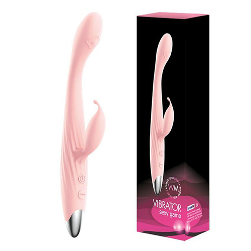 Розовый вибромассажёр для G-стимуляции с клиторальным отростком Bior Toys Erowoman-Eroman EE-10291