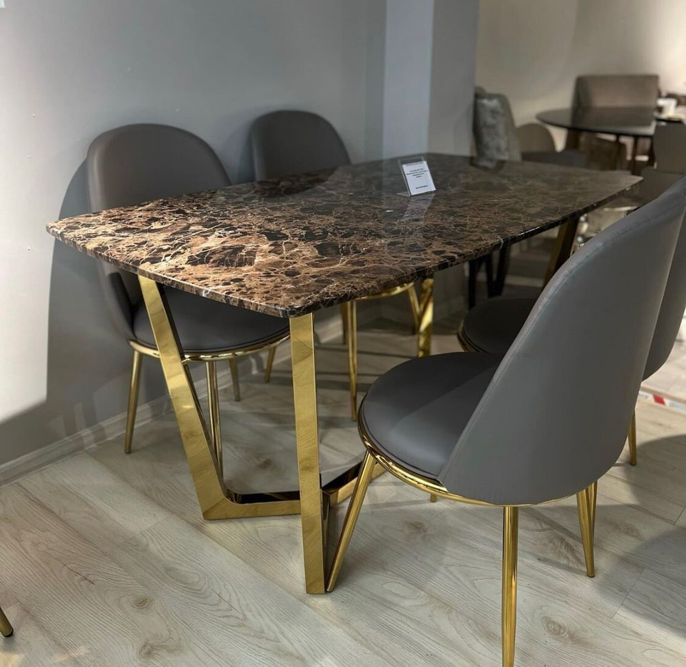Стол обеденный Ist Casa Ланс, 180х90х75 см, коричневый мрамор