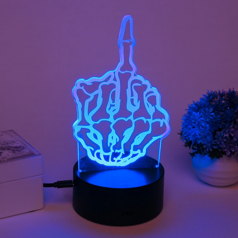 Светильник ночник «3D-Скелет шлет привет» на пластиковой подставке, с включателем USB