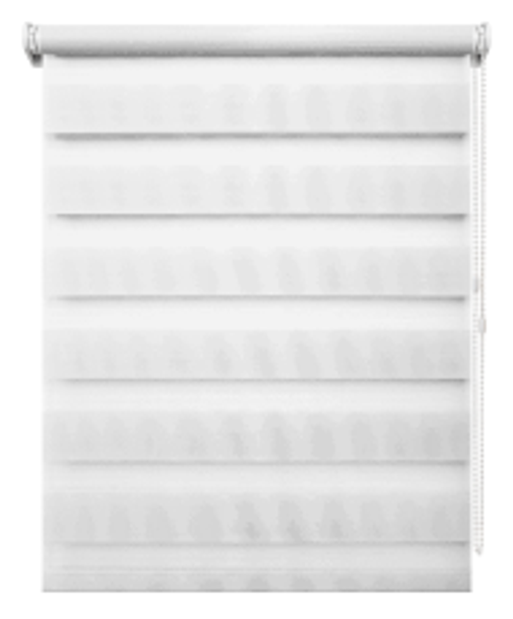 Рулонная штора День-Ночь Люкс, ткань 8920 Канзас, цвет белый