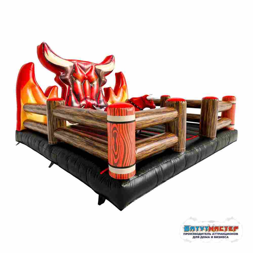 Надувной батут под механического быка «Укроти быка», 6×4×3,5 м