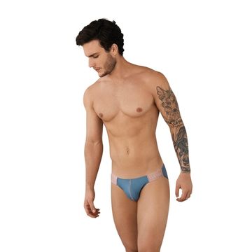 Мужские трусы слипы бирюзовые в сетку Clever Moda LINE BRIEF 095012