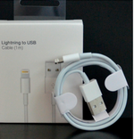 Кабель для айфона USB Lightning 2,4А, зарядка для iPhone, iPad, iPod, 1 метр, белый