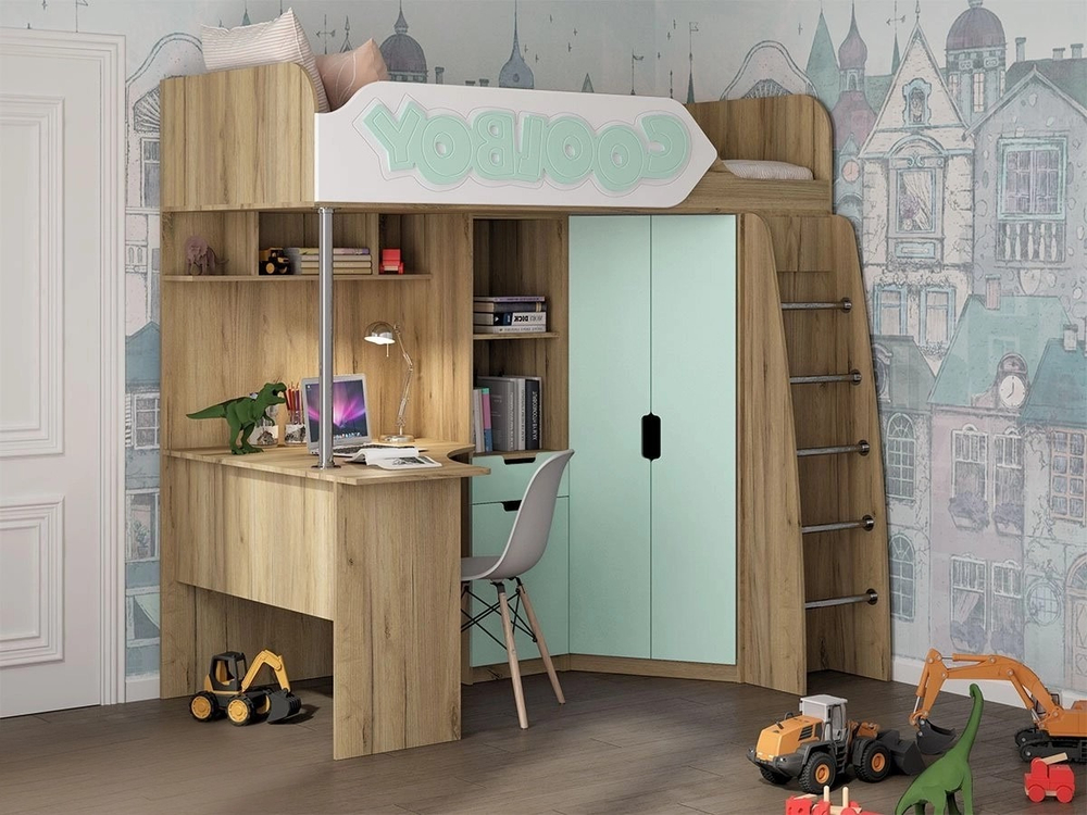 Детская 3Д Кровать чердак ДН-85 правое исполнение