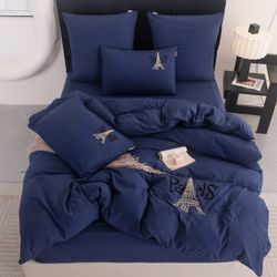 Комплект постельного белья на резинке «Ночной Париж»