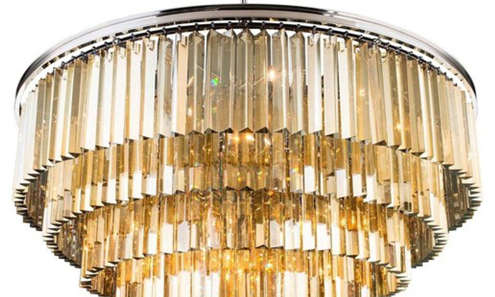 Люстра Odeon 10A chrome/amber