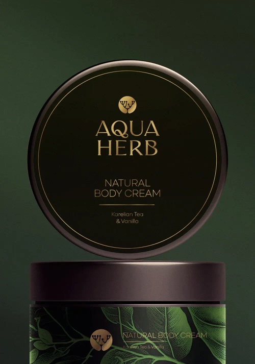 AQUAHERB Натуральный увлажняющий крем для тела Карельский Чай и Ваниль