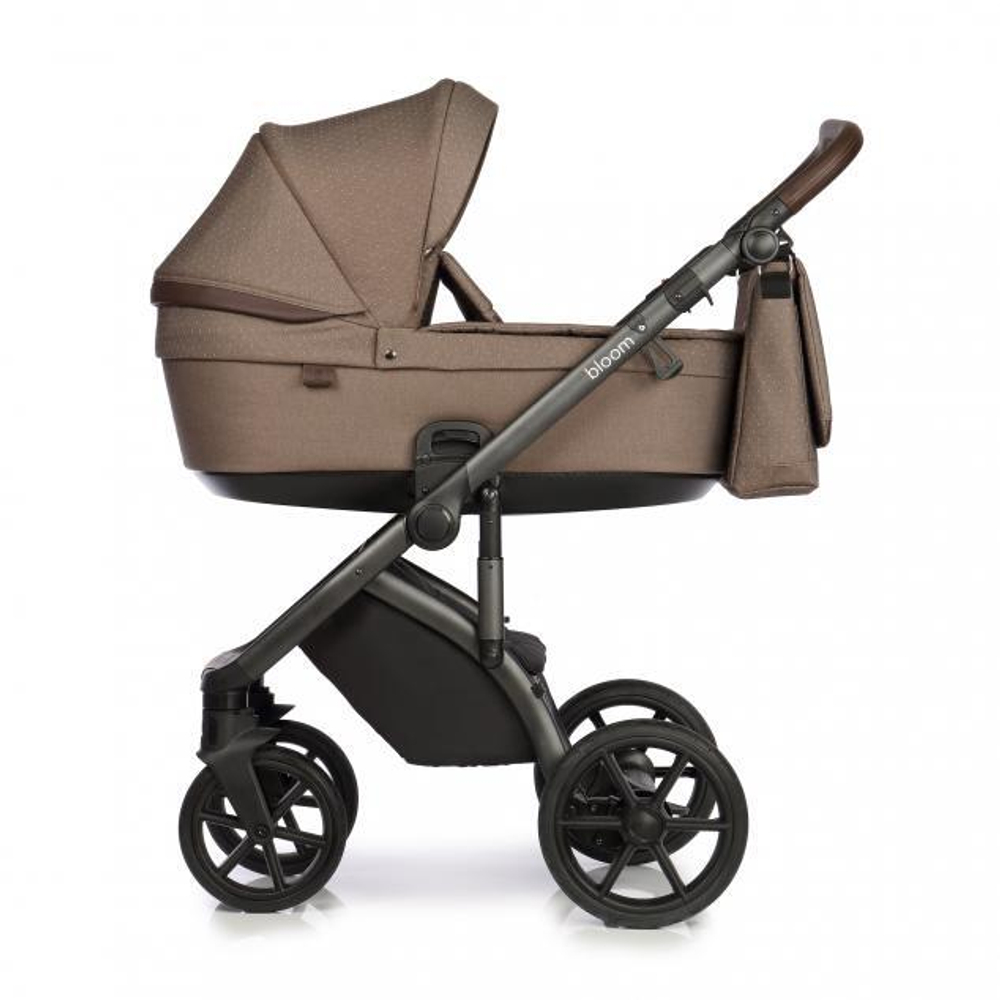 Детская коляска Roan Bloom 3 в 1 New 2021 (Коричневый) Brown Dots