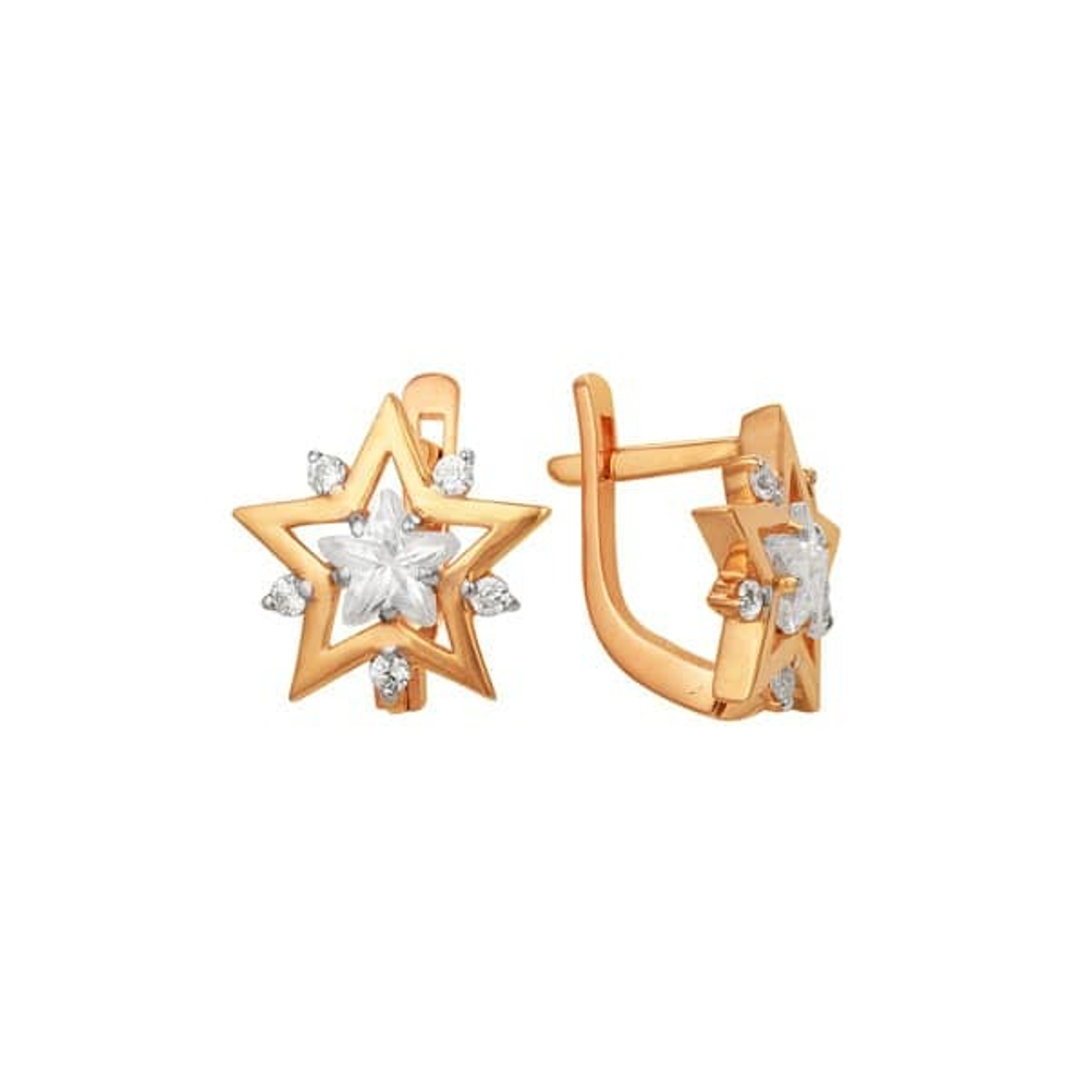Серьги из золота с фианитами