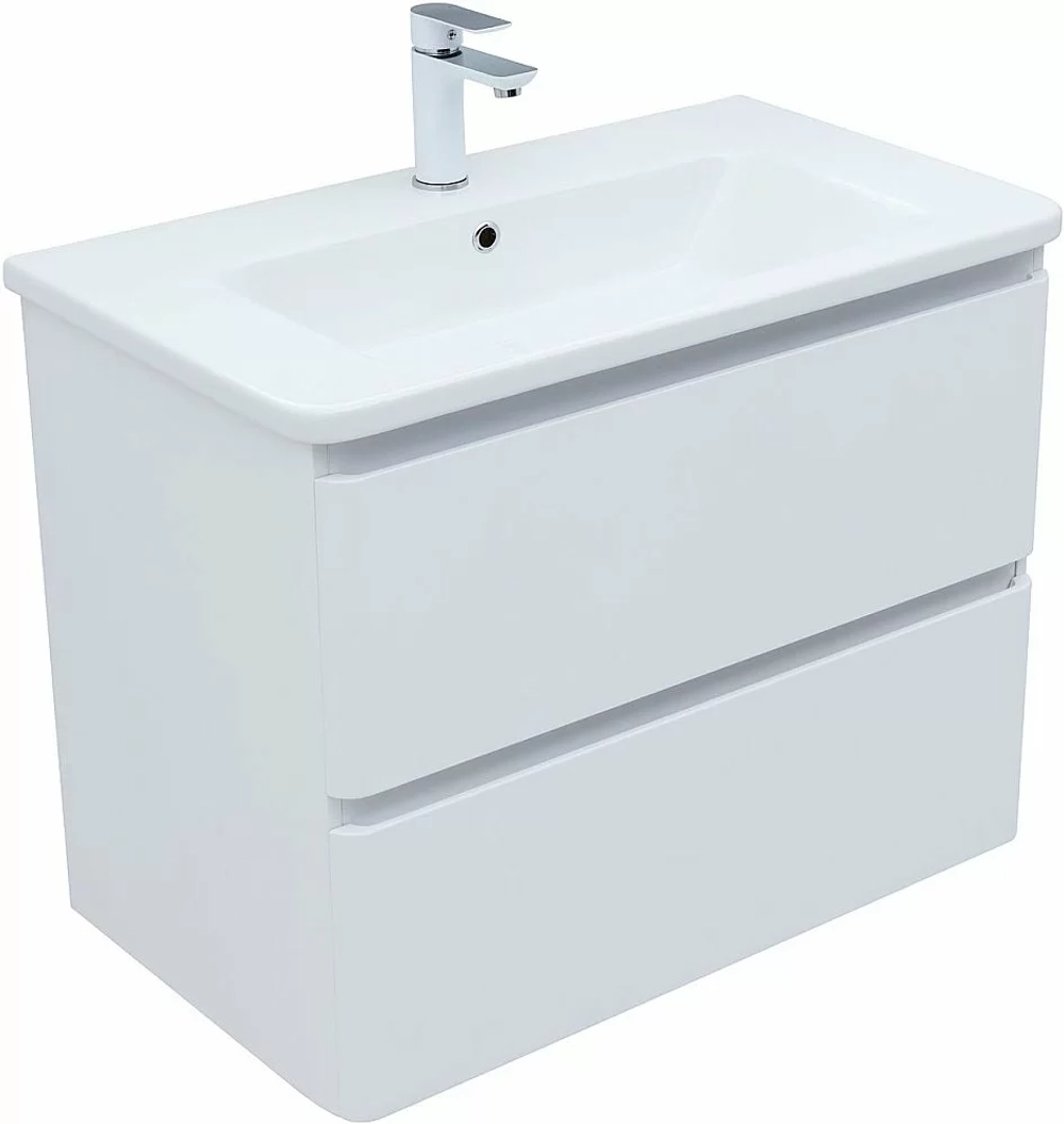Тумба с раковиной Aquanet Эмбер 330467 80 белый матовый