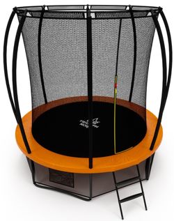 Батут Триумф Норд Премиальный 305 см двухцветный серый/оранжевый с лестницей