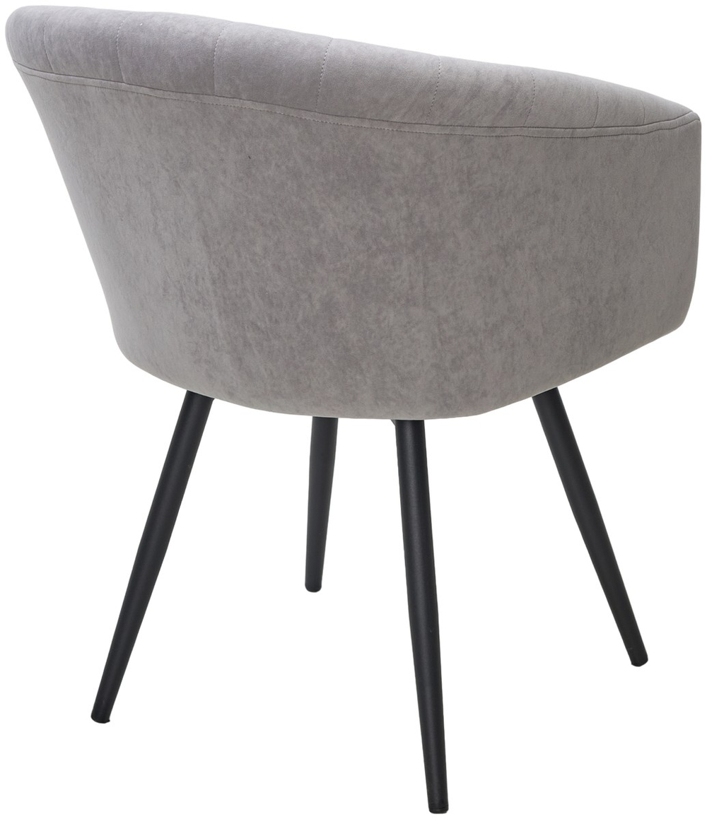 Стул М-City DISAUR Руна (Runa), поворотный на поворотный на 360 градусов, B22 Серый, Велюр, Черный каркас