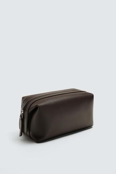 ZARA КОЖАНАЯ КОСМЕТИЧКА, КОРИЧНЕВЫЙ