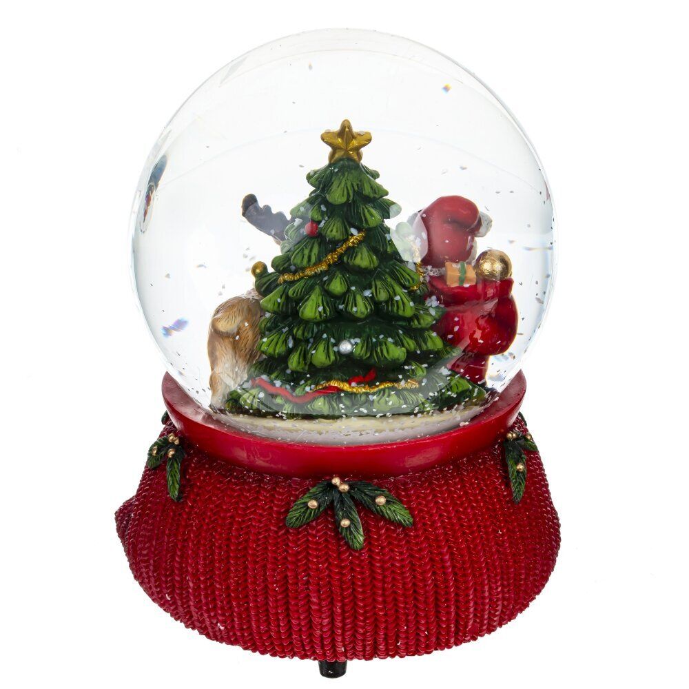 GAEM Фигурка декор в стекл шаре "Санта" (муз с ключ), D 10 см, L10,5 W10 H14 см