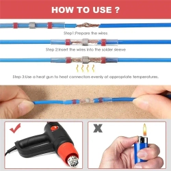 Термоусадочная трубка с припоем, 100 штук, для проводов, проводов, красные(Внутренний диаметр 2.5mm)