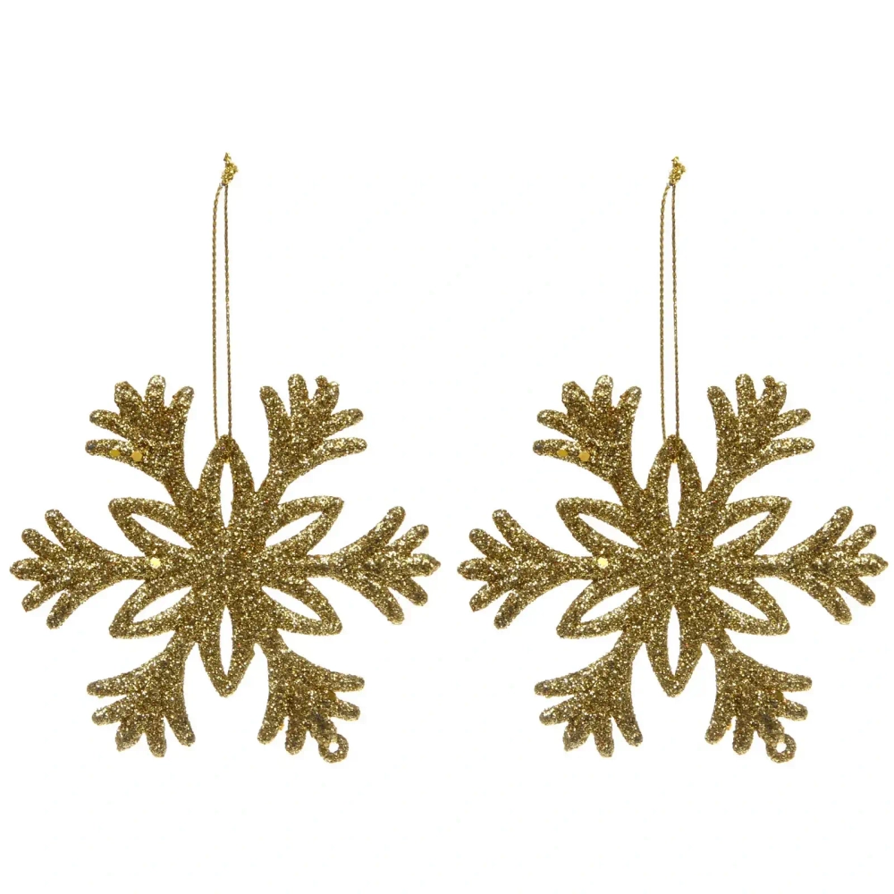 Подвеска «Снежное волшебство» 10 см (набор 2 шт), золото