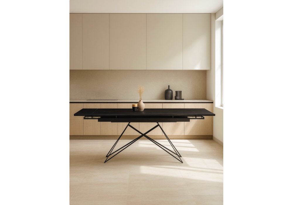 Керамический стол Woodville Блэкберн 140(200)х80 черный мрамор shakespeare black, черный