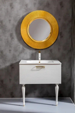 Тумба Armadi Art Linea 80 белая+Золото 842-080-WG
