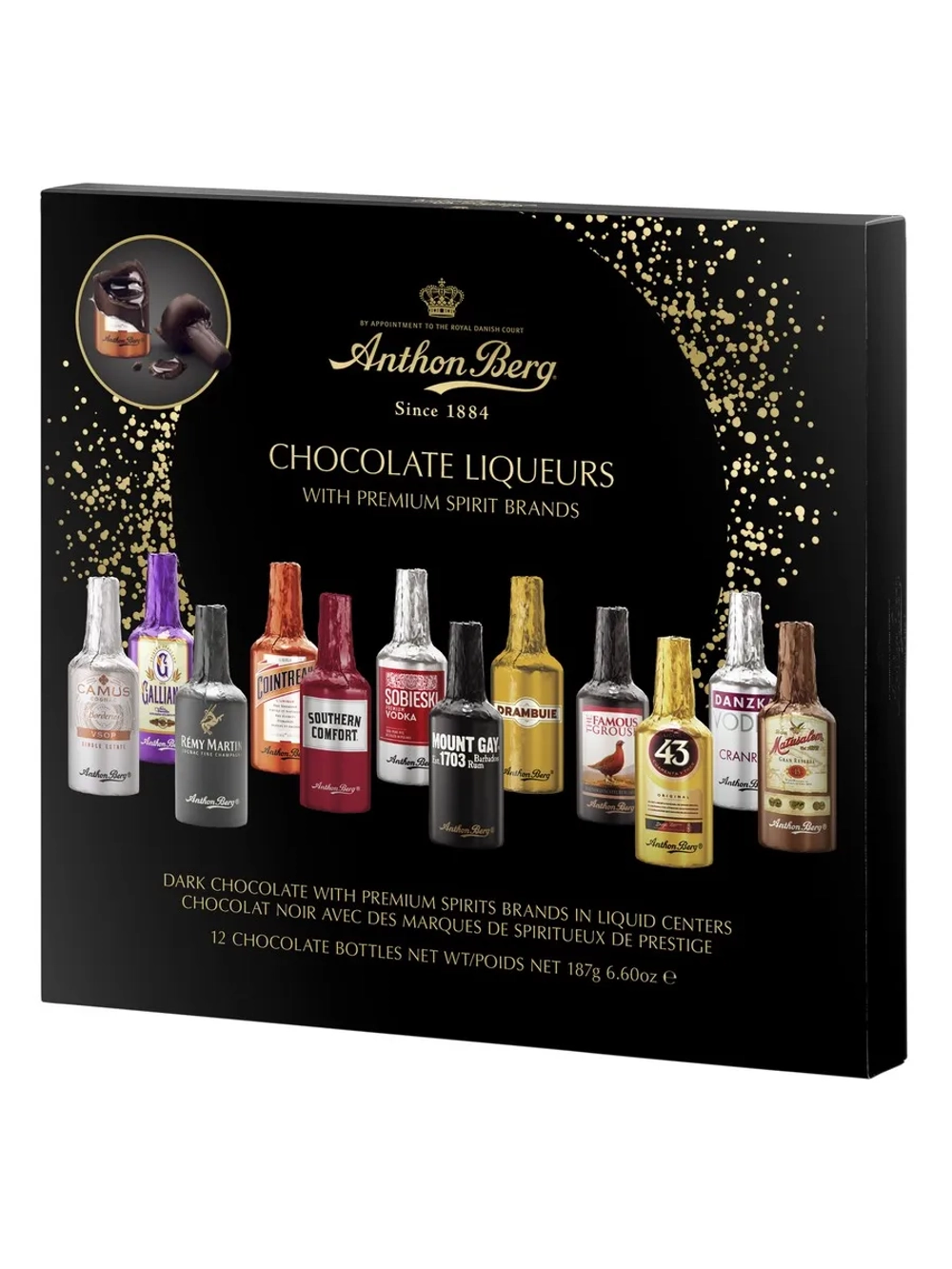 Набор шоколадных конфет с алкагольной начинкой "Anthon Berg"