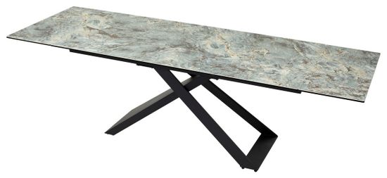 Стол LIVORNO 180 KL-170 MALACHITE, итальянская керамика/ черный каркас