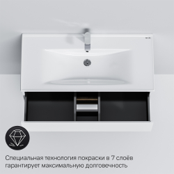 M85AFHX1002WG X-Joy, База под раковину, подвесная, 100 см, 2 ящика, белый глянец