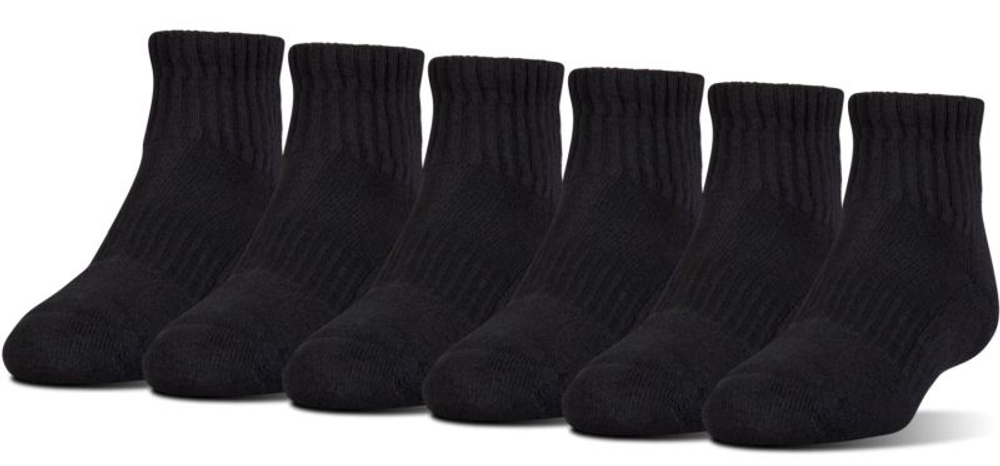 Теннисные носки Under Armour Charged Cotton 2 Quarter Jr - 6 par/black
