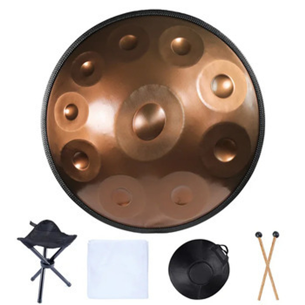 Handpan 10 Notes D Minor 440HZ 432HZ, 22-дюймовый Глюкофон - Ханг, стальной барабан, инструмент для медитации.