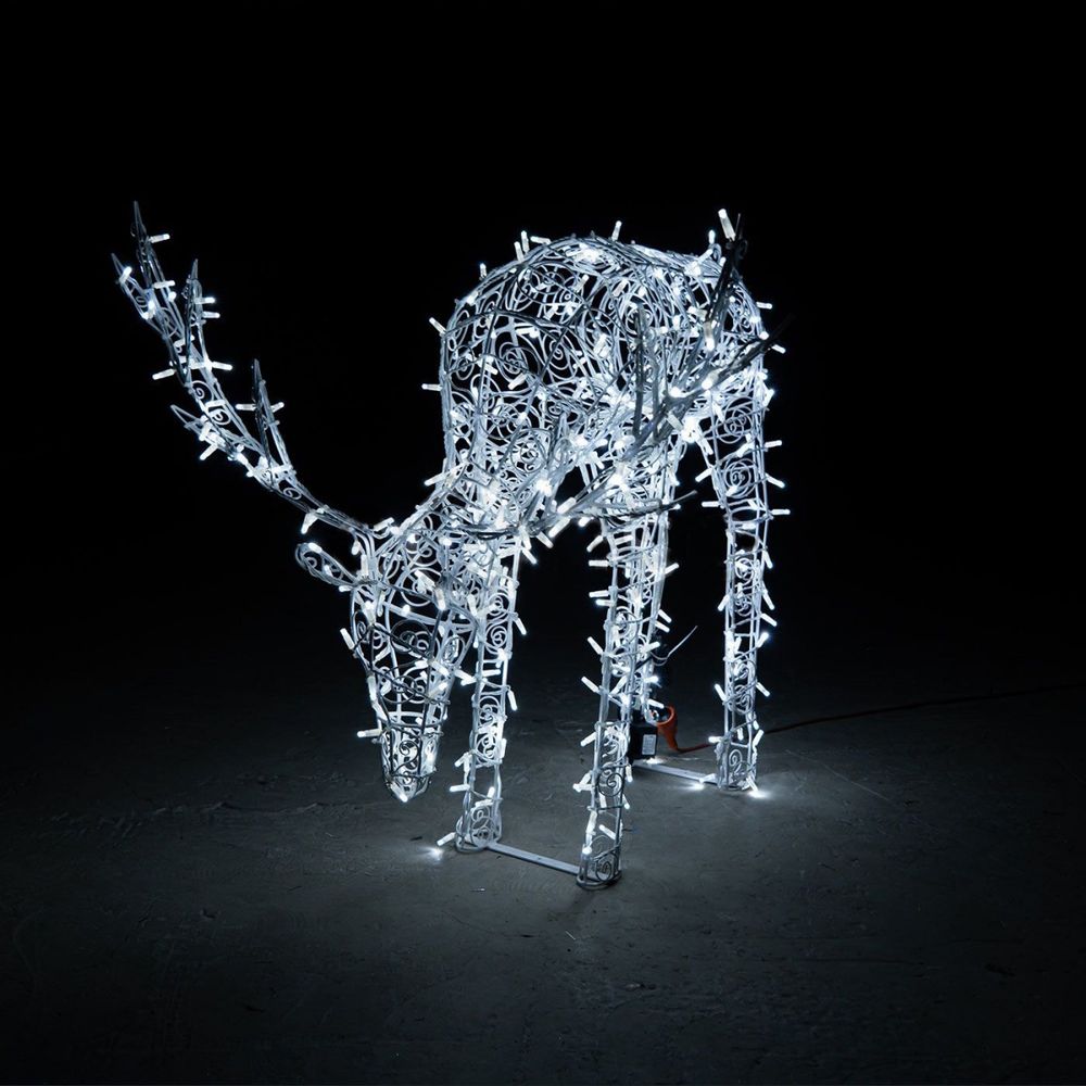 Светодиодный олень "Пьющий" ажурный каркас