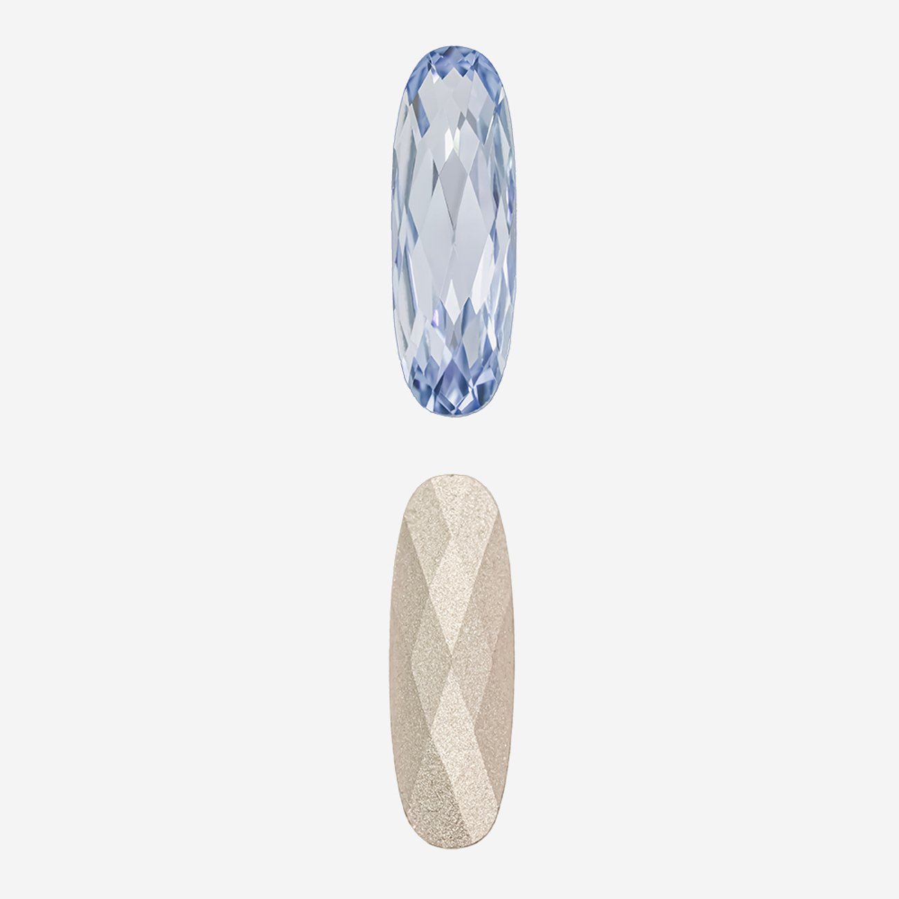 Кристалл Длинный Овал (Long Classical Oval), оттенок "Светлый Сапфир"/"Light Sapphire", 21*7мм