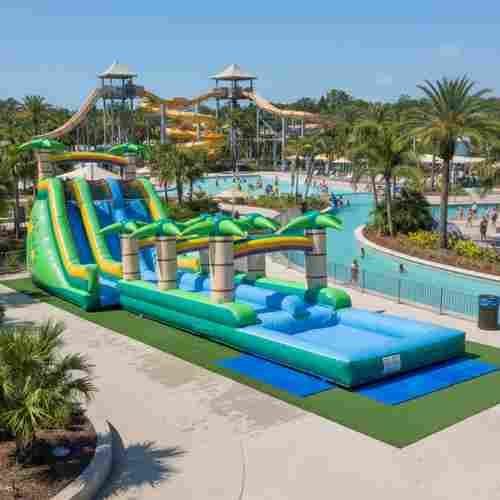 Водная горка с бассейном «Пальмовый рай», 16×4,5×7 м