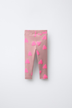 ZARA ЛЕГИНСЫ В РУБЧИК С ПРИНТОМ, БЕЖЕВЫЙ